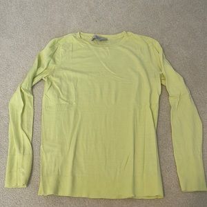 Bright lime/yellow light knit long sleeve Loft sweater Sz S